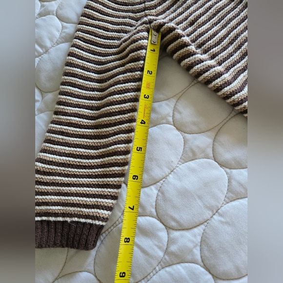 Baby Gap Brown Striped Organic Cotton Onsie Cardigan Sweater 6-12 mo Cottagecore - Picture 6 of 7